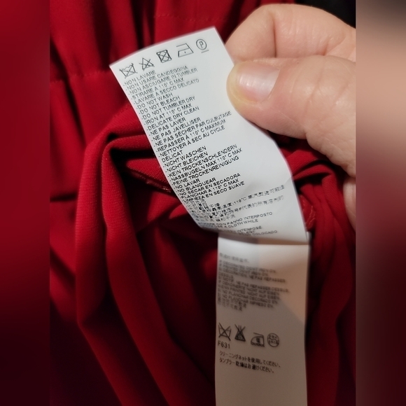 MM6 Maison Margiela Elastic Waist Dress 42 6 Red Flounce Sleeve - Picture 11 of 13